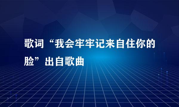 歌词“我会牢牢记来自住你的脸”出自歌曲