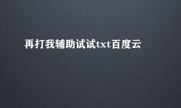 再打我辅助试试txt百度云