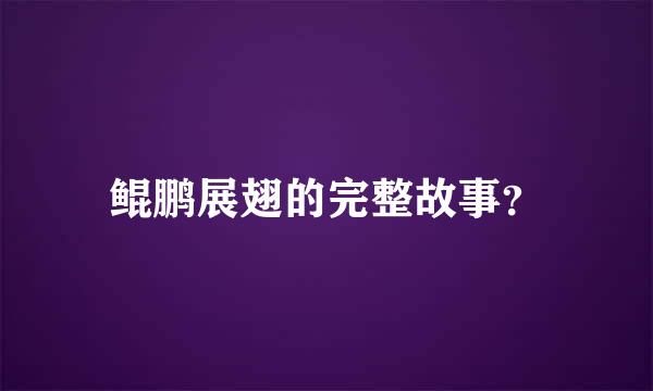 鲲鹏展翅的完整故事？