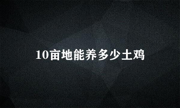 10亩地能养多少土鸡