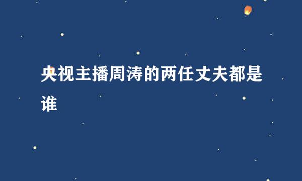 央视主播周涛的两任丈夫都是谁