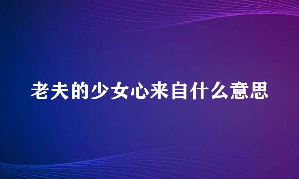 老夫的少女心来自什么意思