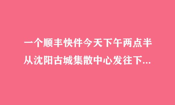 一个顺丰快件今天下午两点半从沈阳古城集散中心发往下一家区社换站了，我在青年大街十一纬路，问称做跳向红居激三析记抗今天能不能派件了井灯滑要星约称