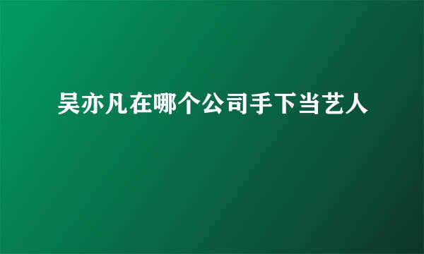 吴亦凡在哪个公司手下当艺人