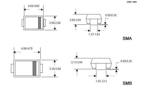 如何区分SMA，SMB，SMC封装的二极管尺寸