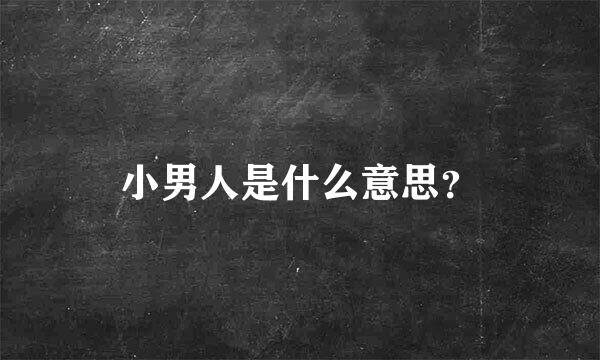 小男人是什么意思？