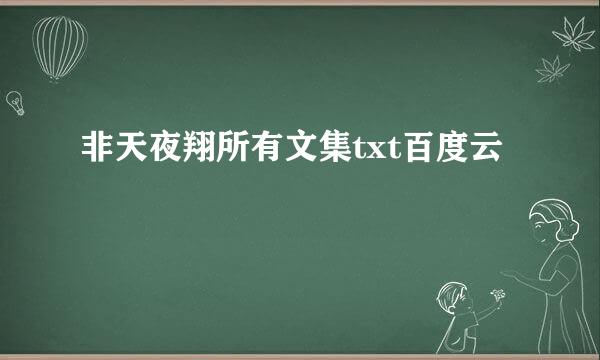 非天夜翔所有文集txt百度云