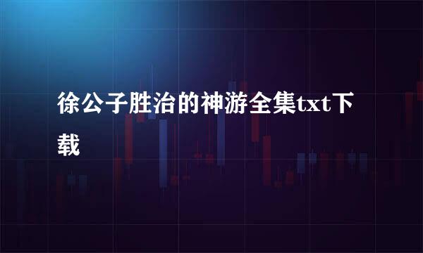 徐公子胜治的神游全集txt下载