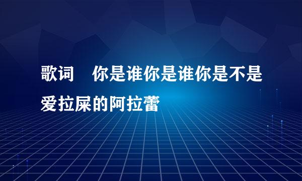 歌词 你是谁你是谁你是不是爱拉屎的阿拉蕾