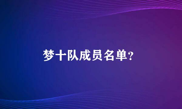 梦十队成员名单？