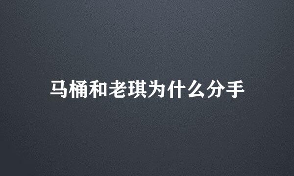 马桶和老琪为什么分手