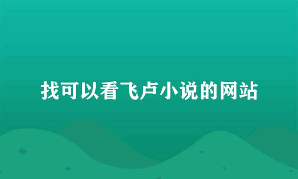 找可以看飞卢小说的网站