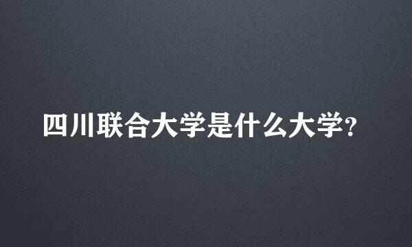 四川联合大学是什么大学？