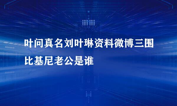 叶问真名刘叶琳资料微博三围比基尼老公是谁