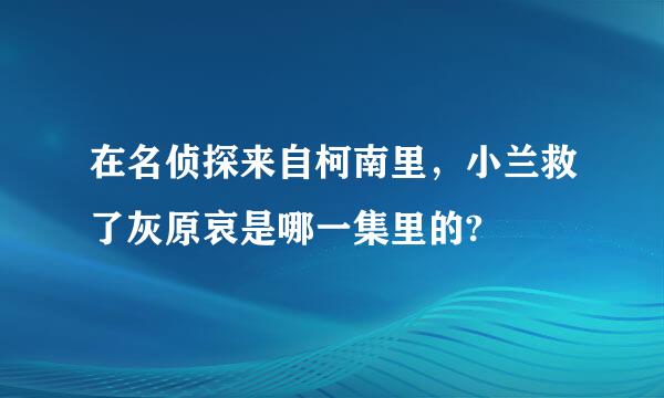 在名侦探来自柯南里，小兰救了灰原哀是哪一集里的?