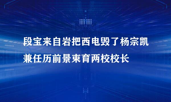 段宝来自岩把西电毁了杨宗凯兼任历前景束育两校校长