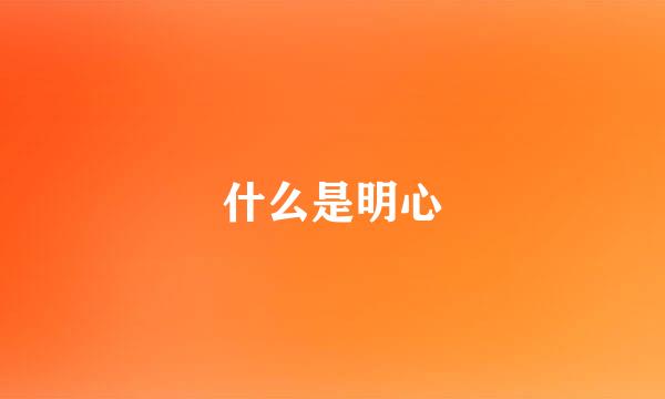 什么是明心