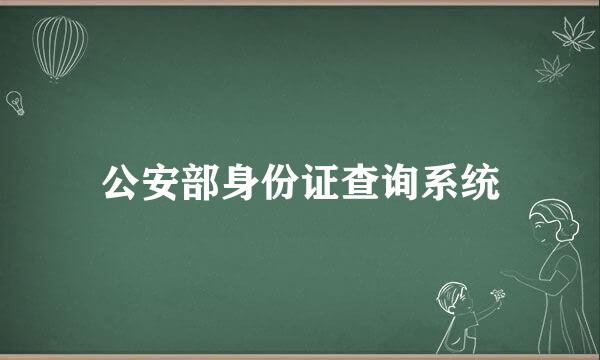 公安部身份证查询系统