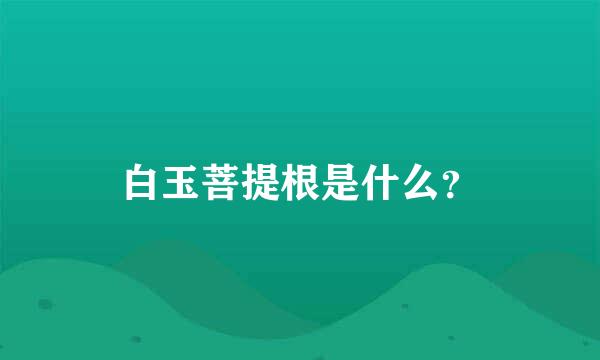 白玉菩提根是什么？