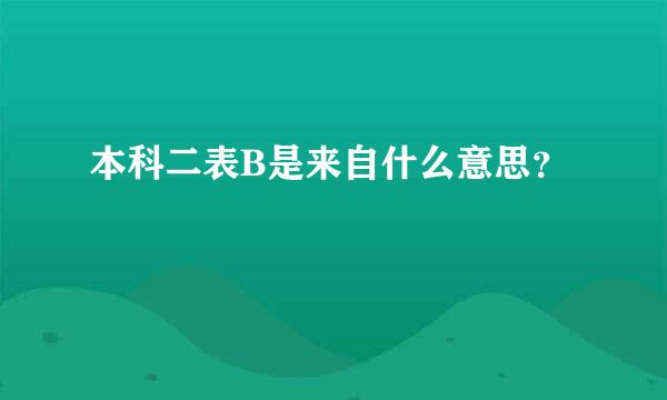 本科二表B是来自什么意思？