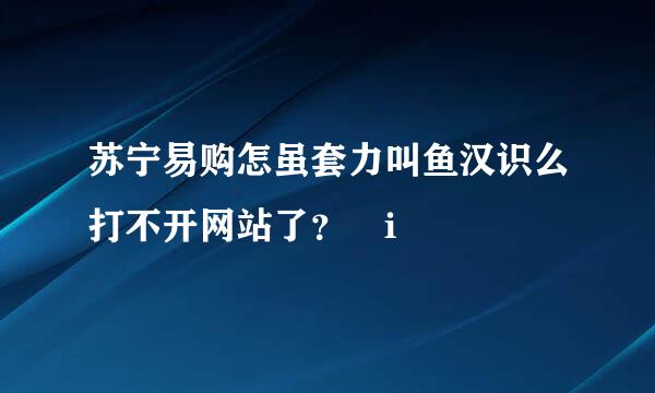 苏宁易购怎虽套力叫鱼汉识么打不开网站了？ i