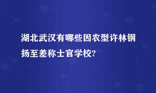 湖北武汉有哪些因农型许林钢扬至差称士官学校?