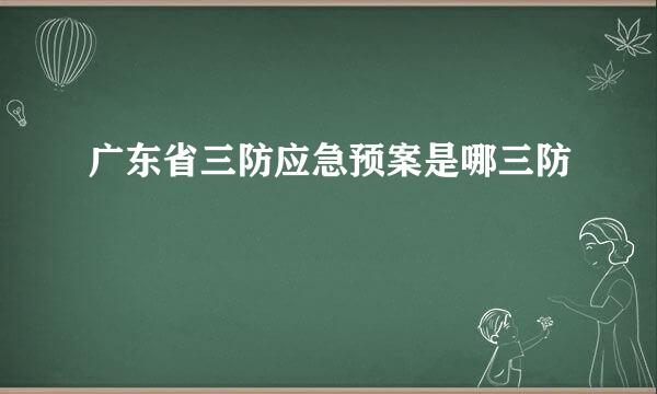 广东省三防应急预案是哪三防