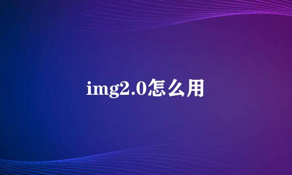 img2.0怎么用