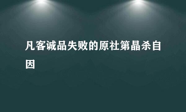 凡客诚品失败的原社第晶杀自因