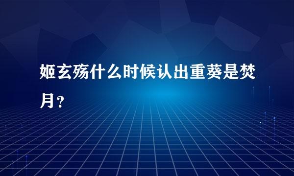 姬玄殇什么时候认出重葵是焚月？