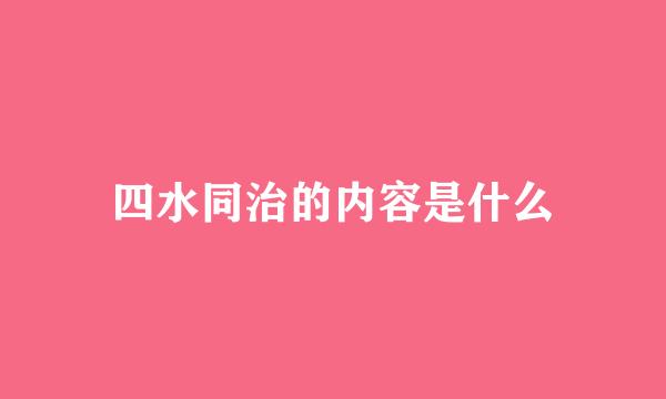 四水同治的内容是什么