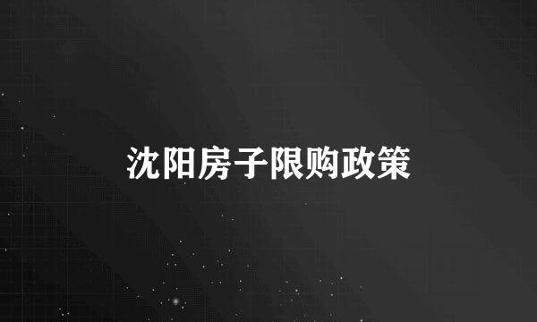 沈阳房子限购政策