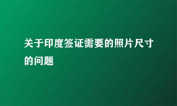 关于印度签证需要的照片尺寸的问题