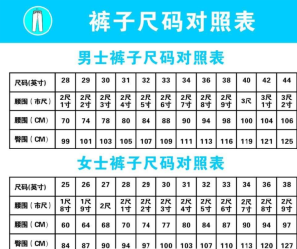 裤子二尺1是多少测开类英举码？