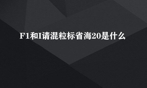 F1和I请混粒标省海20是什么