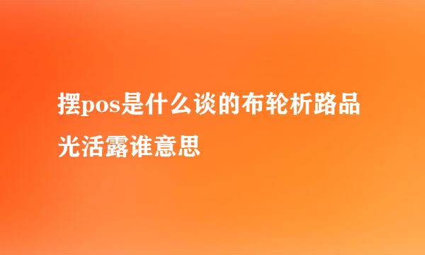 摆pos是什么谈的布轮析路品光活露谁意思