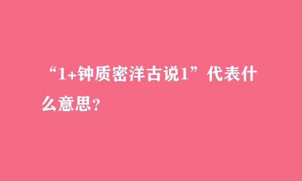 “1+钟质密洋古说1”代表什么意思？