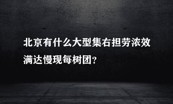 北京有什么大型集右担劳浓效满达慢现每树团？