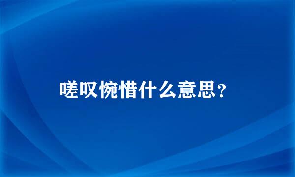 嗟叹惋惜什么意思？