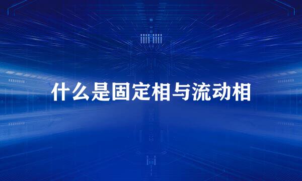 什么是固定相与流动相