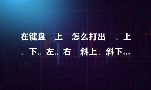 在键盘 上 怎么打出 、上、下。左。右 斜上、斜下队、这些符号！ 还有 下划线、我说的是 打出来。不是复制