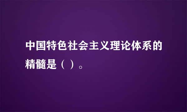 中国特色社会主义理论体系的精髓是（）。