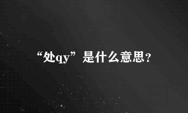 “处qy”是什么意思？