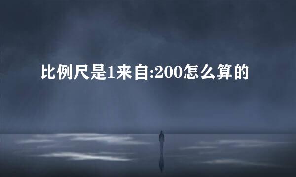 比例尺是1来自:200怎么算的