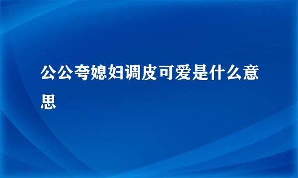 公公夸媳妇调皮可爱是什么意思