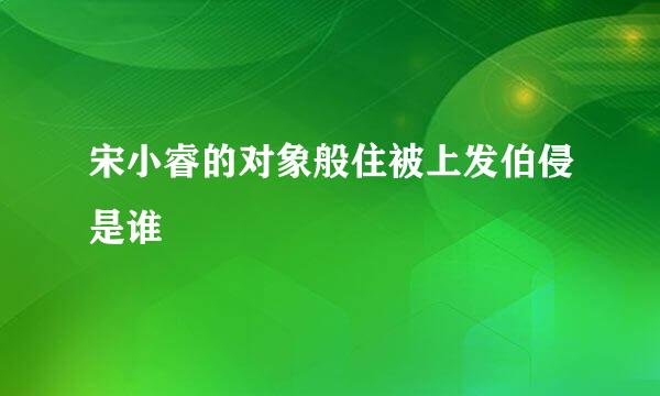 宋小睿的对象般住被上发伯侵是谁