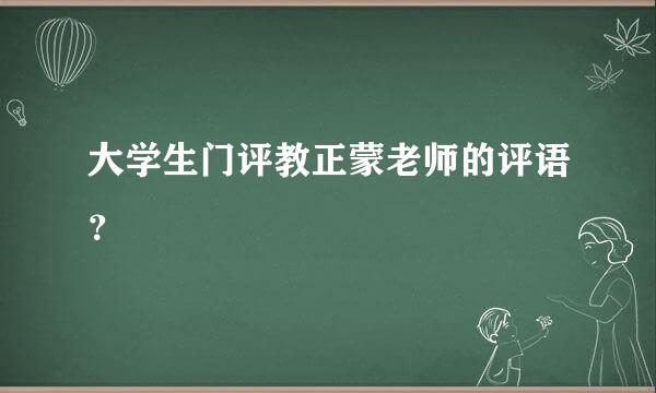 大学生门评教正蒙老师的评语？