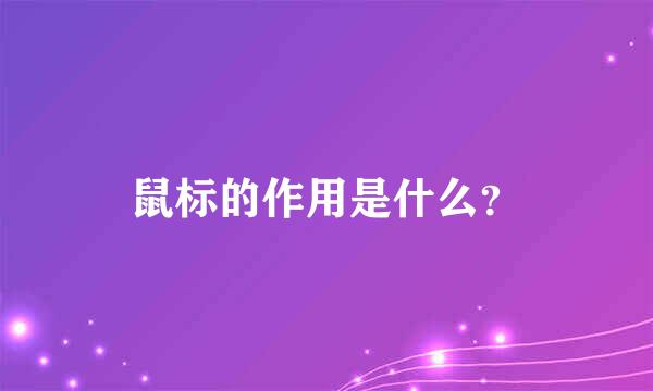 鼠标的作用是什么？