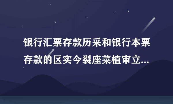 银行汇票存款历采和银行本票存款的区实今裂座菜植审立画别是什么？