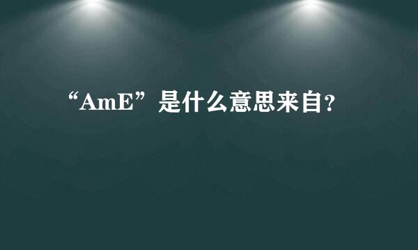 “AmE”是什么意思来自？